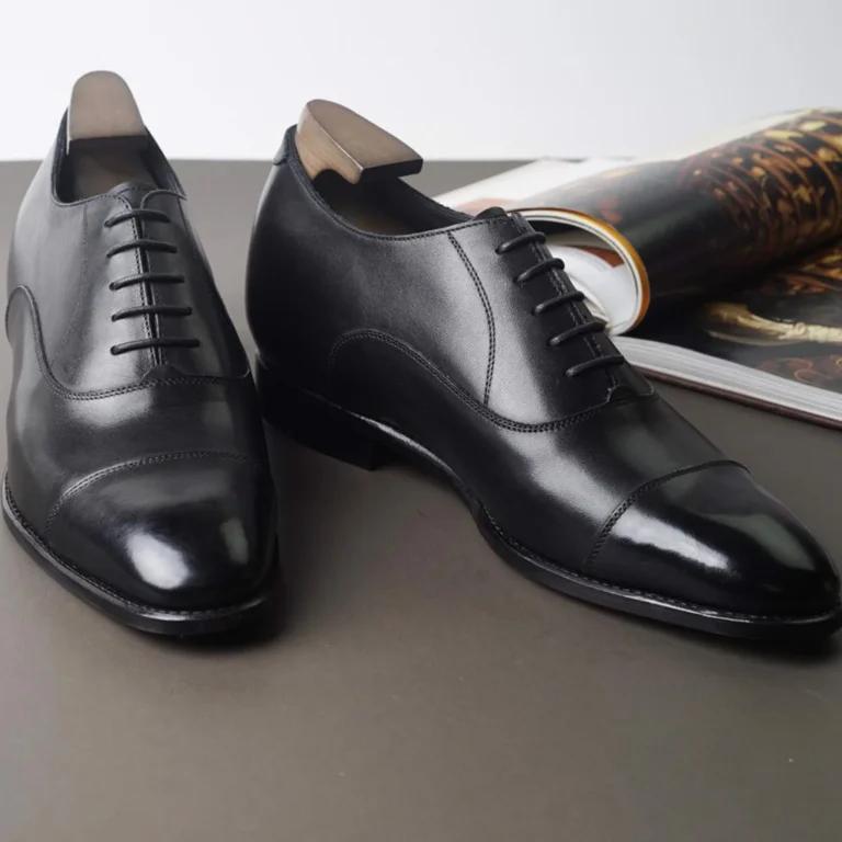 Premium Black Leather Oxford Dress Shoes
