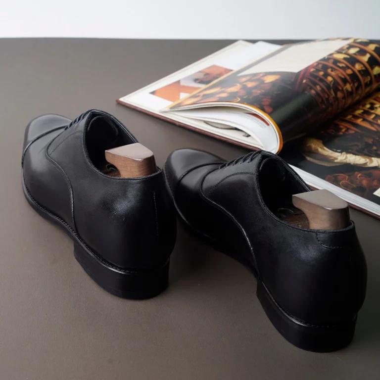 Premium Black Leather Oxford Dress Shoes