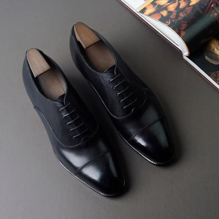 Premium Black Leather Oxford Dress Shoes